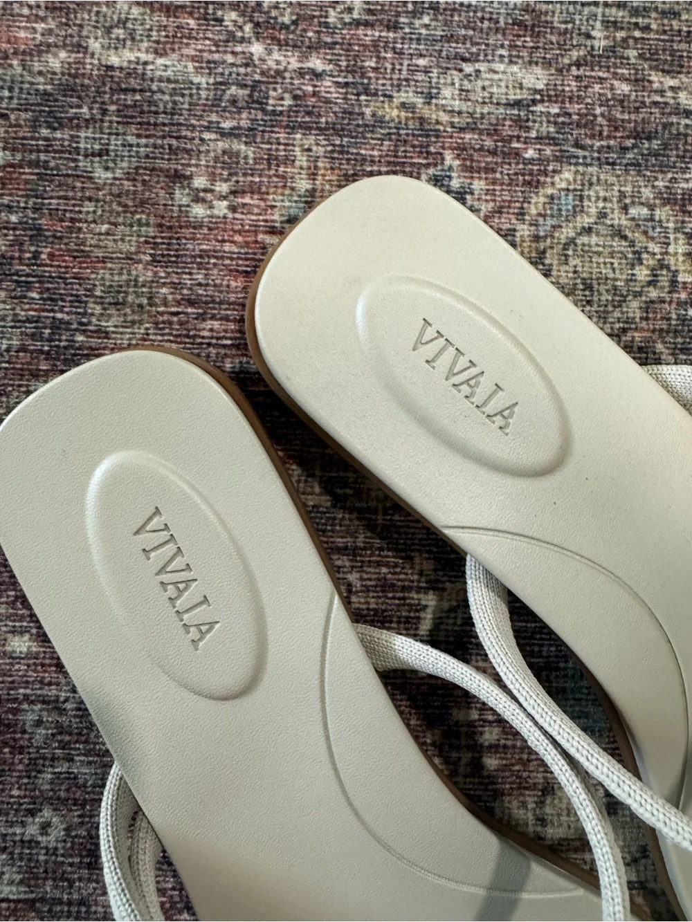 Vivaia Carla Round-Toe Flip-Flops Doeskin Rustic Cable 39 8 - Picture 5 of 10